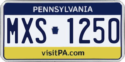 PA license plate MXS1250