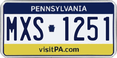 PA license plate MXS1251