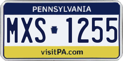PA license plate MXS1255