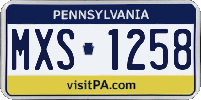 PA license plate MXS1258
