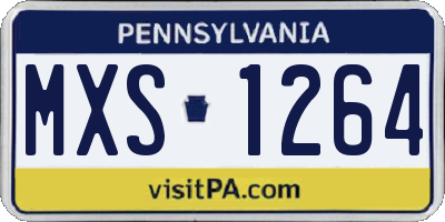 PA license plate MXS1264