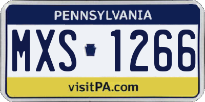 PA license plate MXS1266