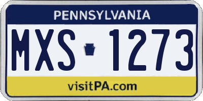 PA license plate MXS1273