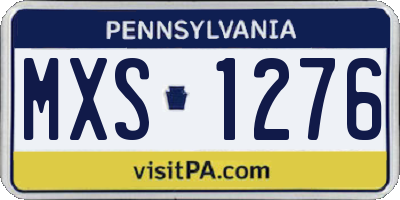 PA license plate MXS1276