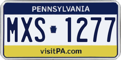 PA license plate MXS1277