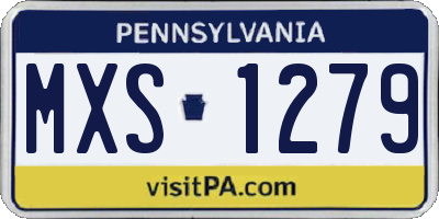 PA license plate MXS1279