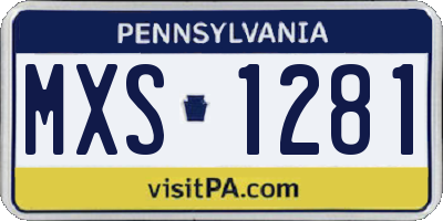 PA license plate MXS1281