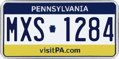 PA license plate MXS1284