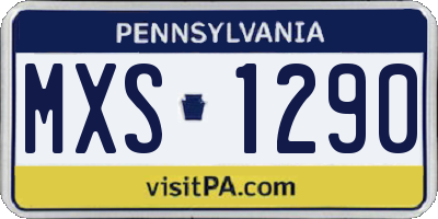 PA license plate MXS1290