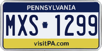 PA license plate MXS1299