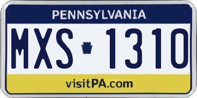 PA license plate MXS1310