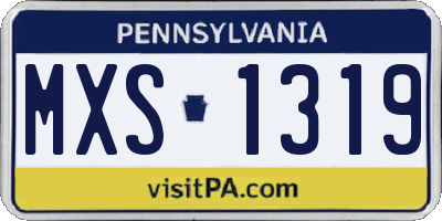 PA license plate MXS1319
