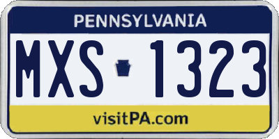 PA license plate MXS1323