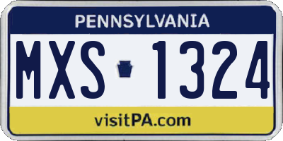 PA license plate MXS1324