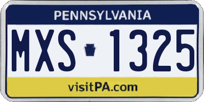 PA license plate MXS1325