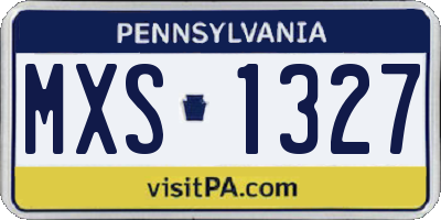 PA license plate MXS1327