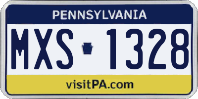 PA license plate MXS1328