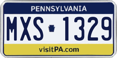 PA license plate MXS1329