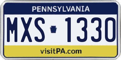 PA license plate MXS1330