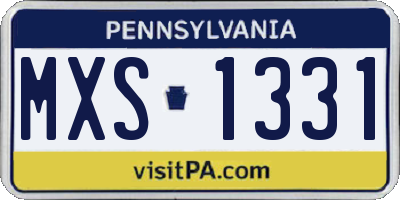 PA license plate MXS1331