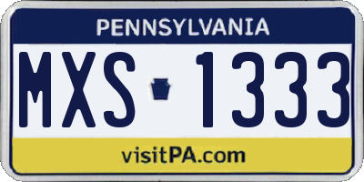 PA license plate MXS1333