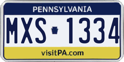 PA license plate MXS1334