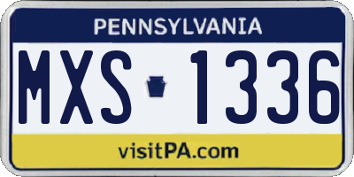 PA license plate MXS1336
