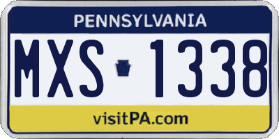 PA license plate MXS1338