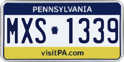 PA license plate MXS1339