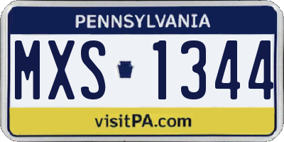 PA license plate MXS1344