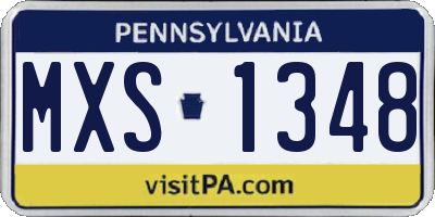PA license plate MXS1348