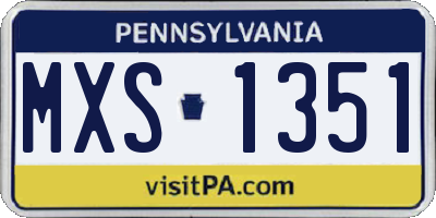 PA license plate MXS1351