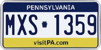 PA license plate MXS1359
