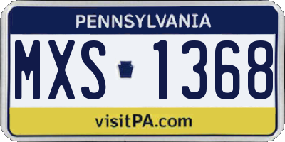 PA license plate MXS1368