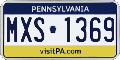 PA license plate MXS1369