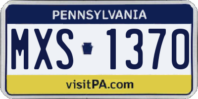 PA license plate MXS1370