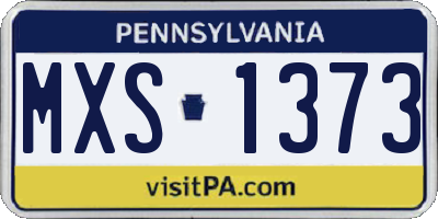 PA license plate MXS1373
