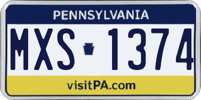 PA license plate MXS1374
