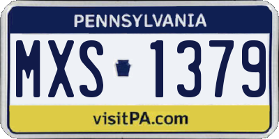 PA license plate MXS1379