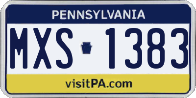 PA license plate MXS1383