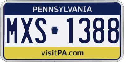 PA license plate MXS1388