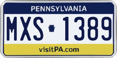PA license plate MXS1389