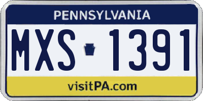 PA license plate MXS1391