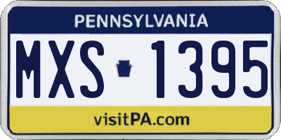 PA license plate MXS1395