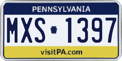 PA license plate MXS1397