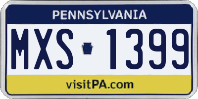 PA license plate MXS1399