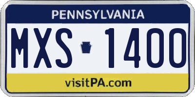 PA license plate MXS1400
