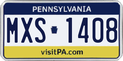 PA license plate MXS1408