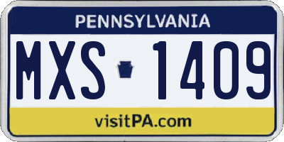 PA license plate MXS1409