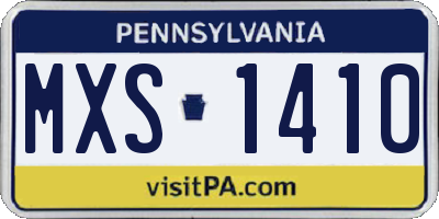 PA license plate MXS1410